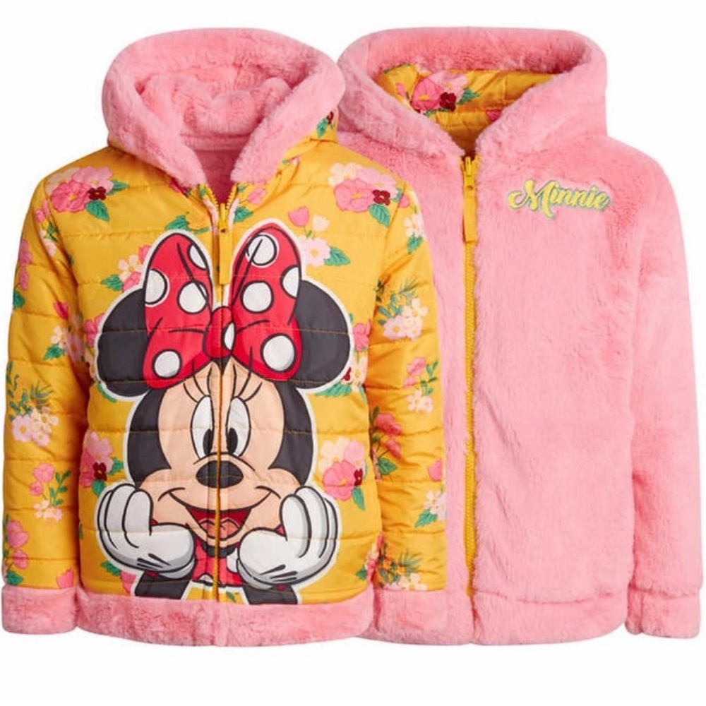 Minnie Mouse Reversible Jacket Hood kids girls pink size 3T New with tags